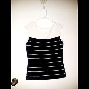 White House black market sleeveless striped top